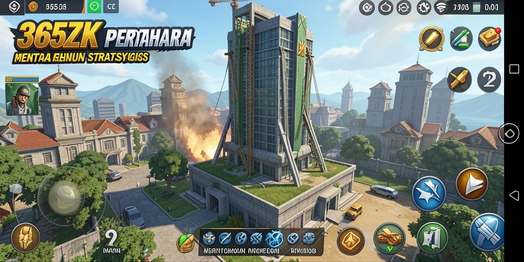Tampilan seru dari gameplay Tower Defense 365ZK.
