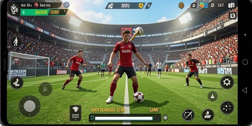 Tampilan gameplay seru di 55RT dengan aksi olahraga yang mendebarkan.