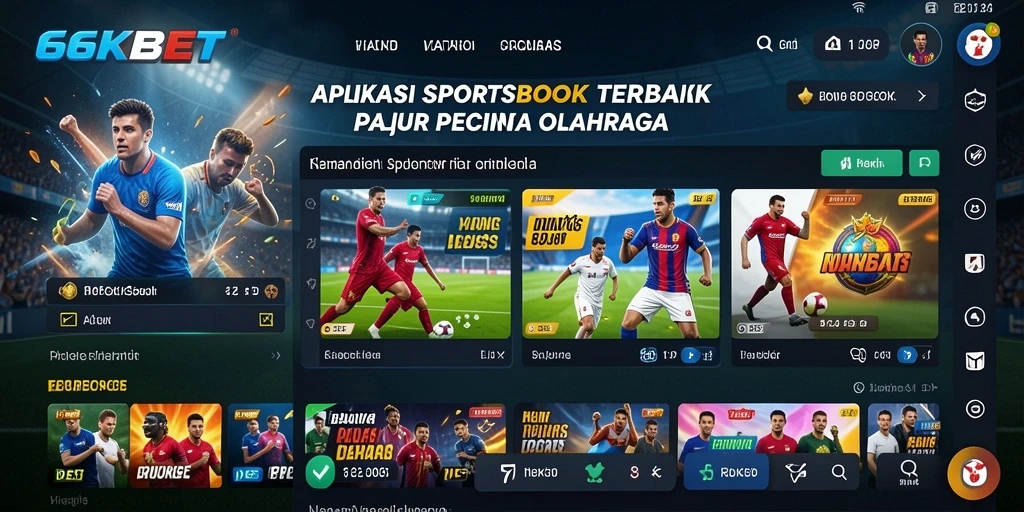 Tampilan intuitif dari aplikasi 66KBET untuk taruhan olahraga.