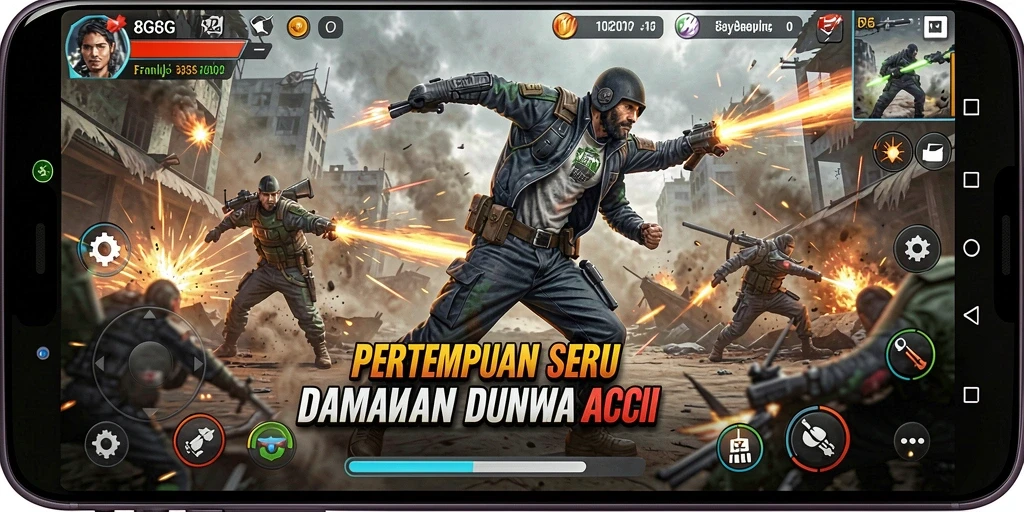 Tampilan gameplay 8G8G yang seru dan menegangkan saat pertempuran.