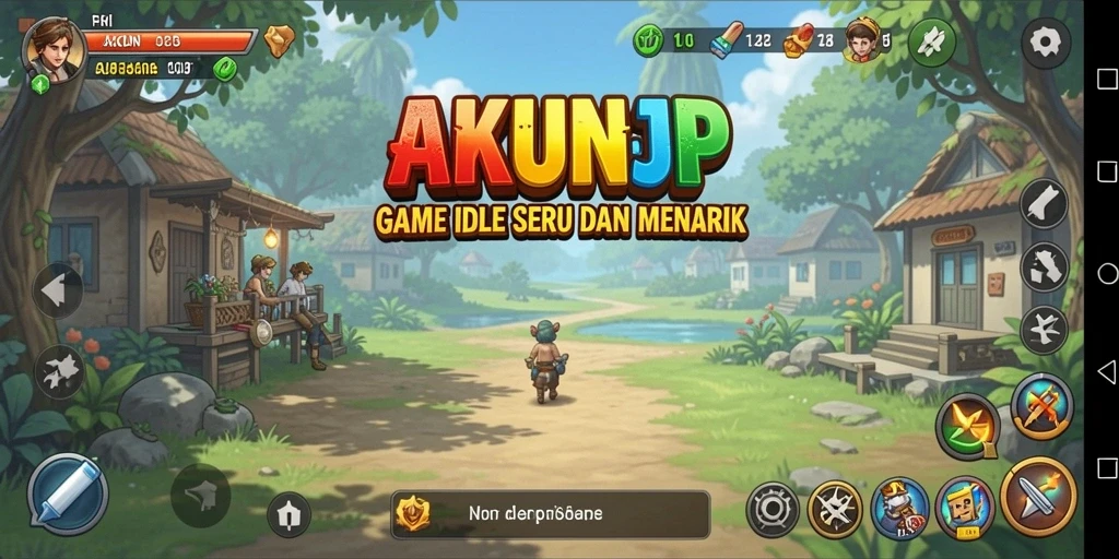 Tampilan gameplay seru dari AKUNJP dengan mekanisme Idle yang menarik.