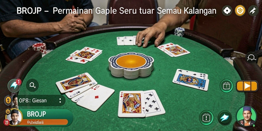 Tampilan gameplay Gaple yang menarik dan interaktif di BROJP.