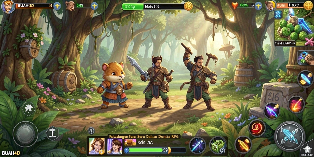 Tampilan gameplay RPG BUAH4D yang seru dan menantang.