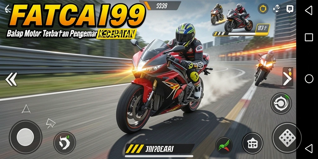 Gameplay seru dari FATCAI99 dengan kecepatan tinggi di trek balap.