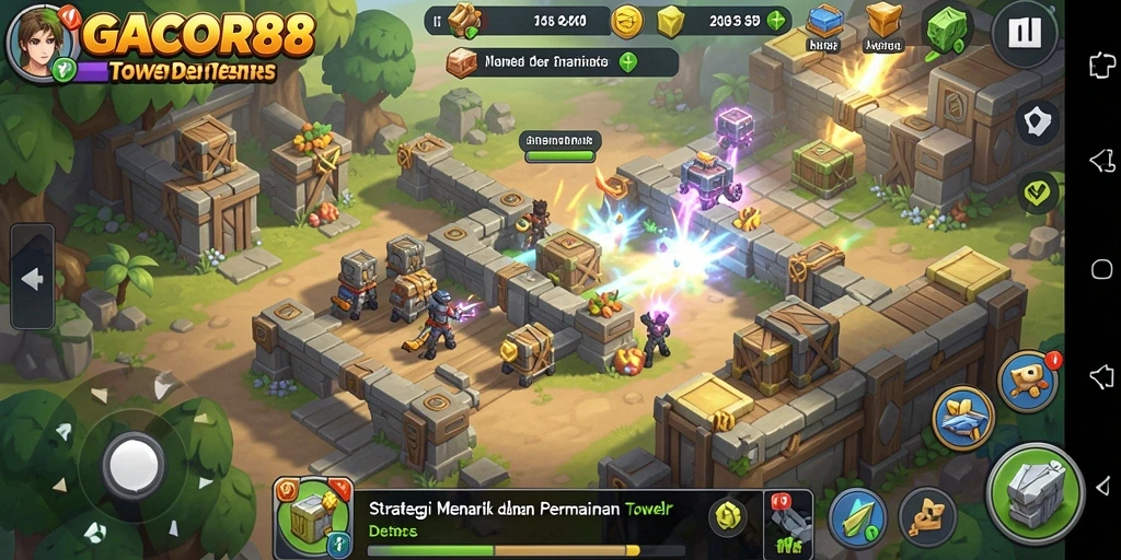 Tampilan gameplay menegangkan dalam GACOR88, penuh strategi bertahan.