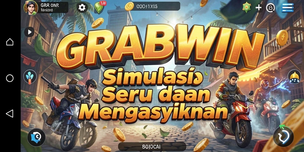 Tangkapan layar gameplay <strong>GRABWIN</strong> yang memperlihatkan aktivitas simulasi.
