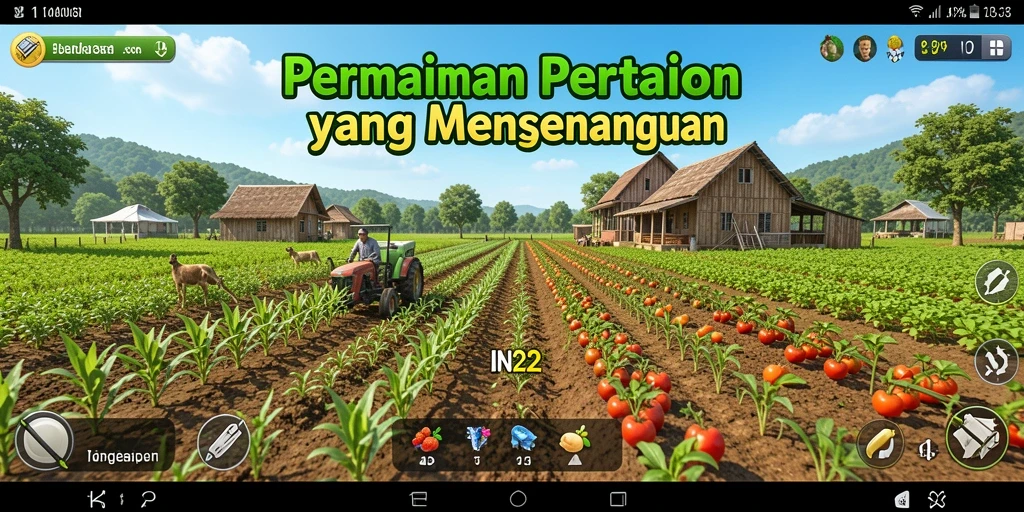 Tampilan menarik gameplay pertanian di IN22, penuh warna dan detail.