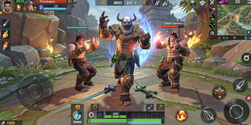 Tampilan gameplay JIN33 menampilkan pertarungan seru dan eksplorasi dunia.