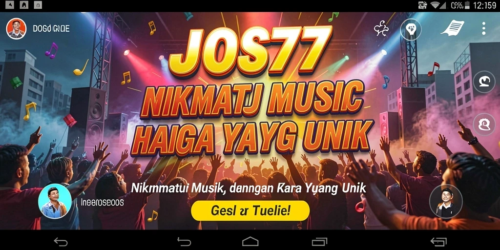 Tampilan layar utama JOS77 dengan berbagai pilihan lagu.