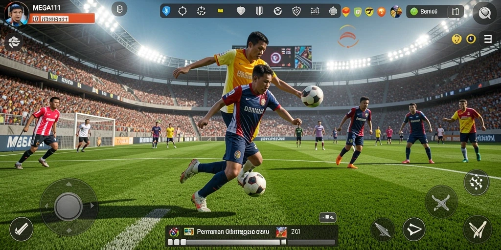 Tampilan gameplay yang mendebarkan di MEGA111 dengan berbagai olahraga.