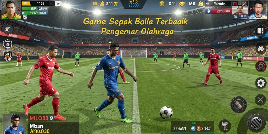 Tampilan gameplay menarik dari MILO88 saat pertandingan sepak bola.