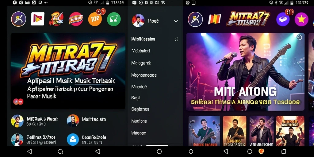 Tampilan gameplay MITRA77 dengan berbagai genre musik menyenangkan.