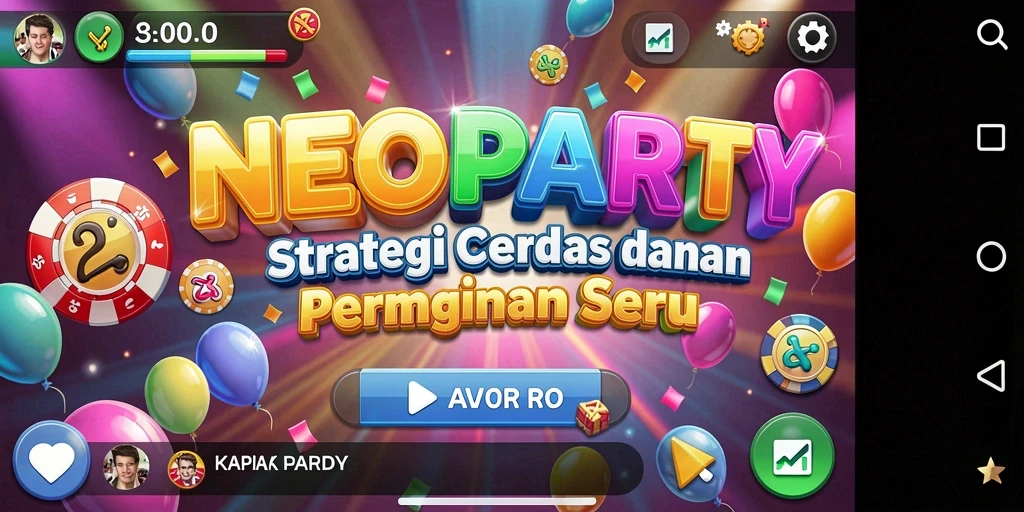 Tampilan gameplay NEOPARTY yang seru dengan strategi yang mendalam.