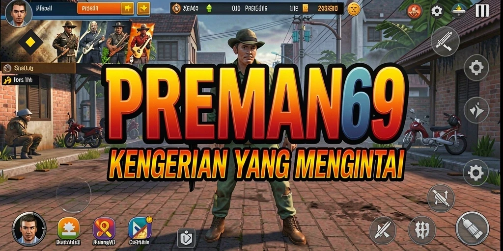 Screenshot gameplay PREMAN69 dengan suasana Horror mencekam.