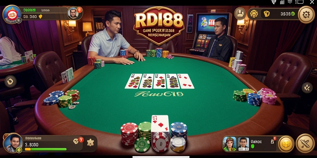 Tampilan gameplay RDI88 yang memikat dan penuh aksi poker.
