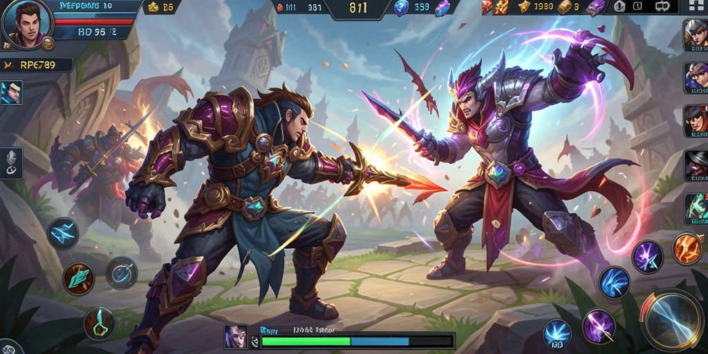 Tangkapan layar gameplay seru dari RP6789 yang menampilkan aksi pertarungan.