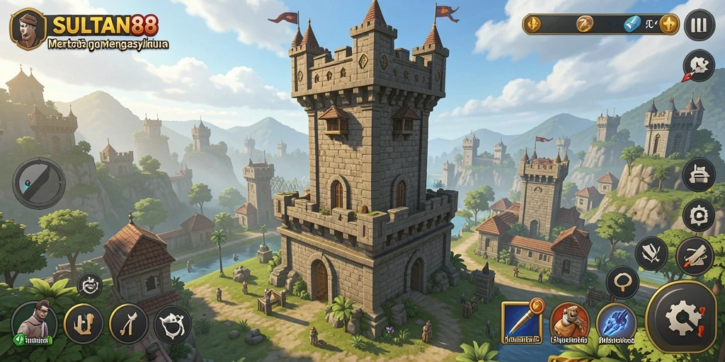Tangkapan layar SULTAN88 menampilkan aksi seru dalam permainan Tower Defense.