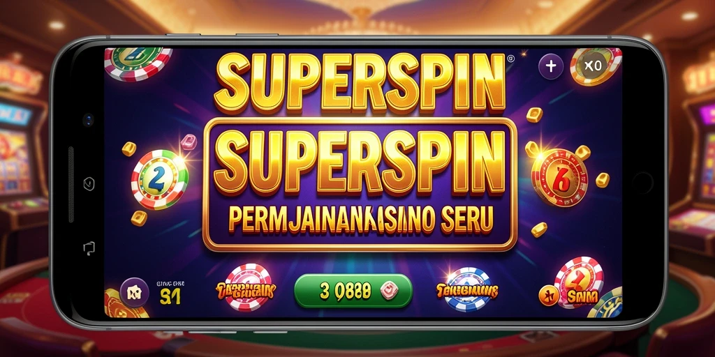 Tampilan gameplay SUPERSPIN yang menegangkan dan penuh warna.