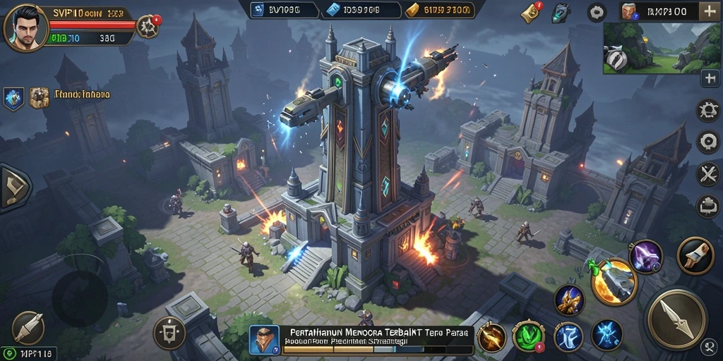 Menampilkan gameplay seru Tower Defense di SVIP10.