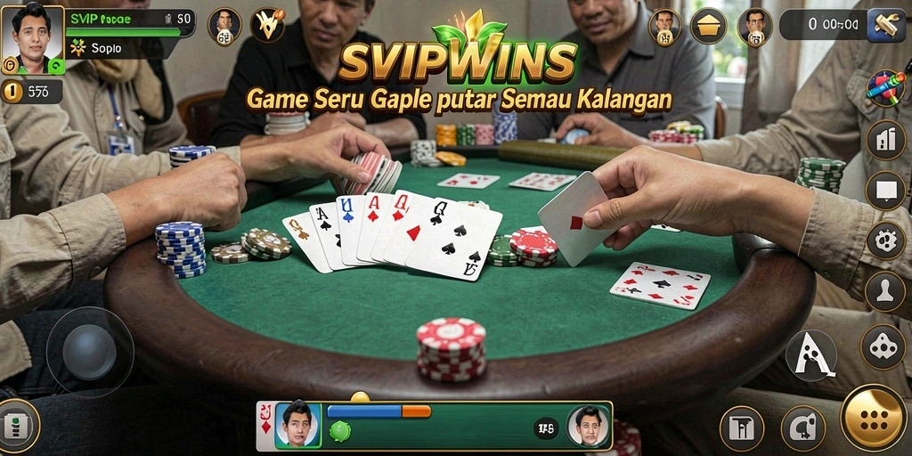Tampilan gameplay seru dari aplikasi Gaple SVIPWINS.