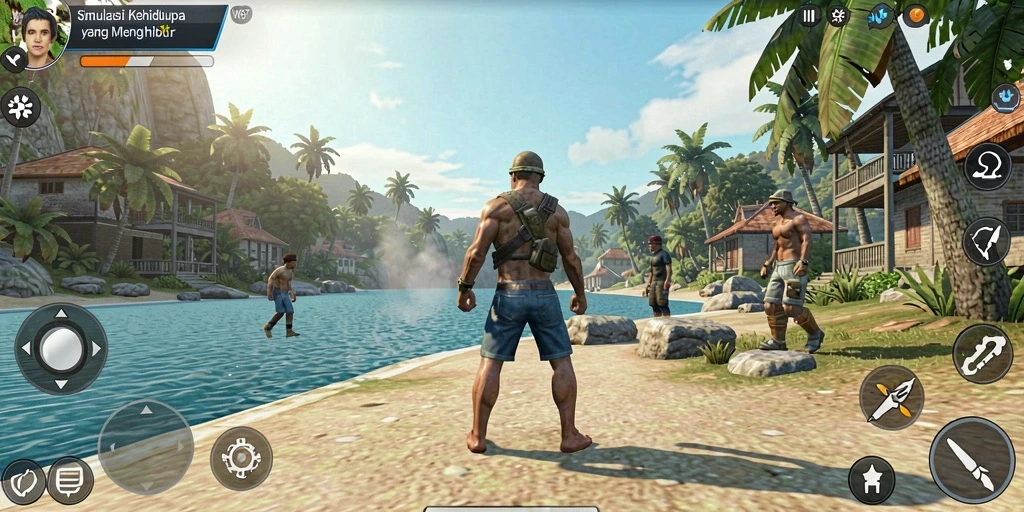 Tampilan screenshot gameplay W67 yang mendalam dalam simulasi kehidupan.