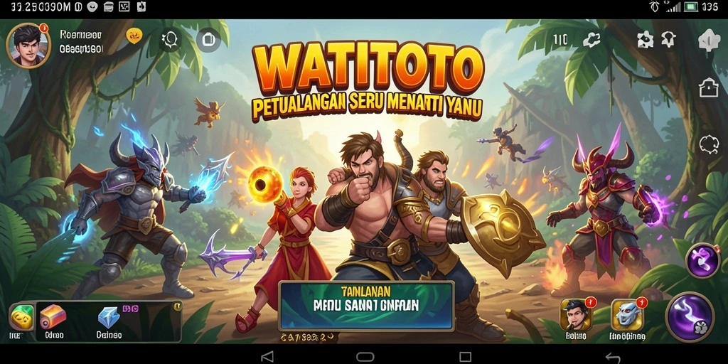 Screenshot permainan WATITOTO menampilkan aksi petualangan yang menegangkan.